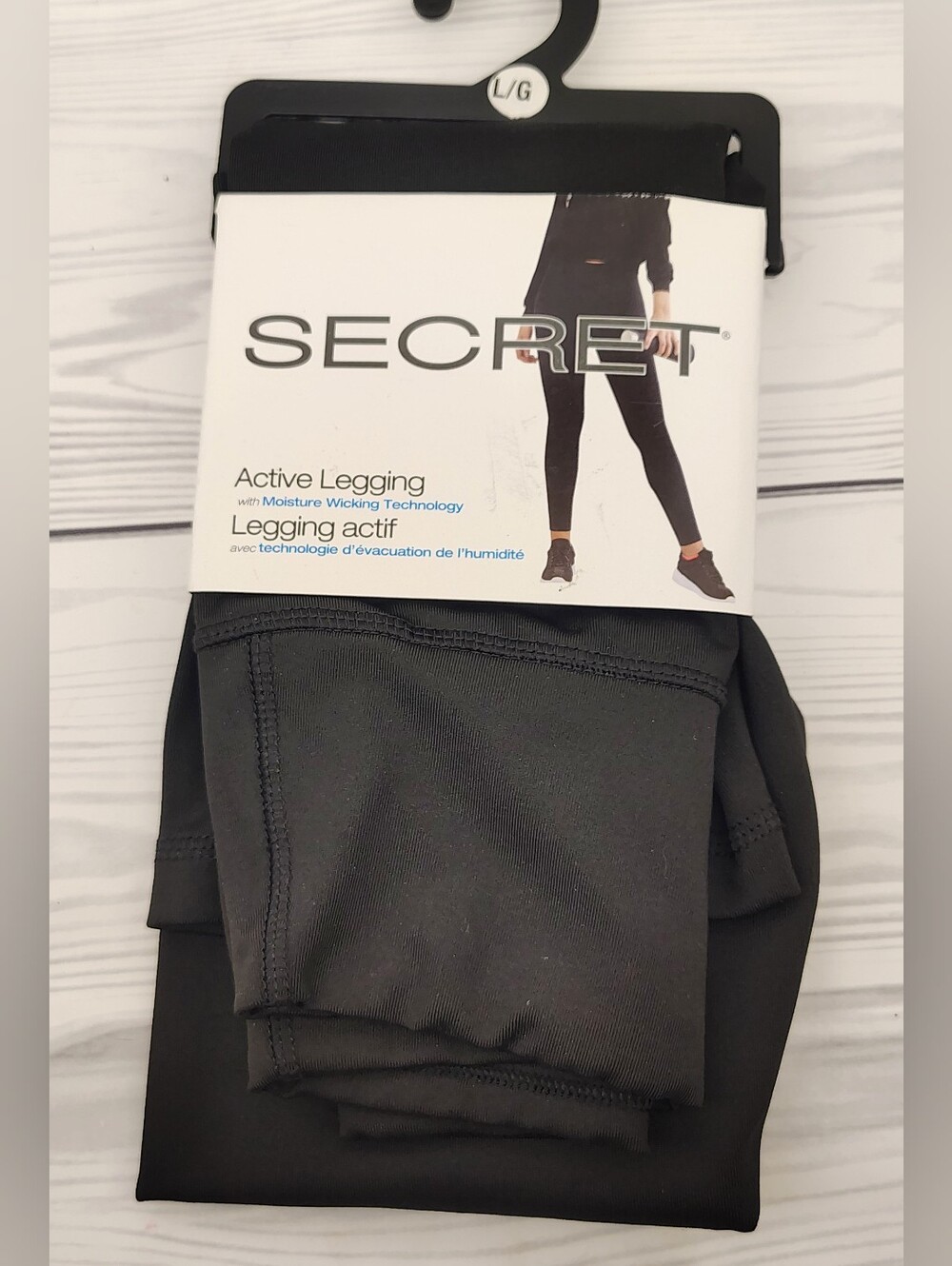 Large Secret Active Legging Pants Black New Sz Large - Picture 4 of 5
